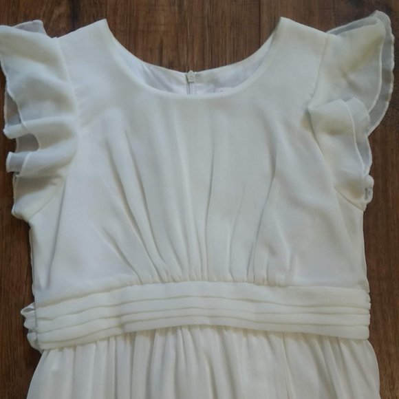 Ivory Chiffon Flower Girl Dress - Picture 5 of 8